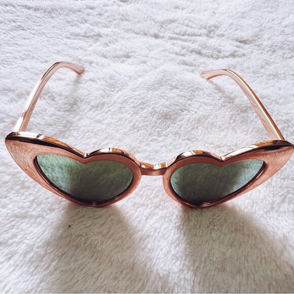 Addison Gold Heart-Shaped Sunglasses - Picture 4 of 13